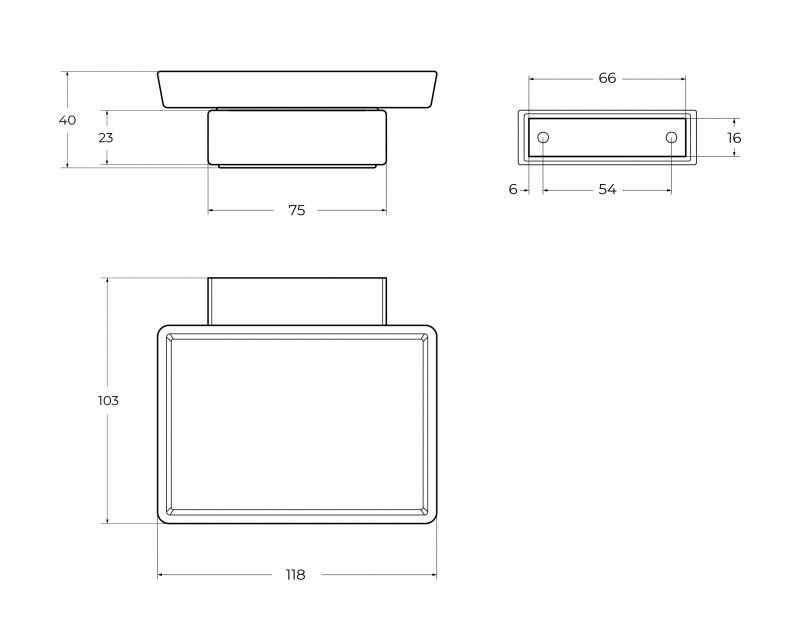 SLIDER-SODS-01 Мыльница подвесная, стекло, исполнение хром, артикул SLIDER-SODS-01