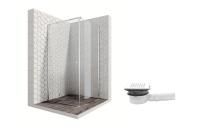 Душевой уголок Ambassador Diamond 12011103L-MA1, квадратный, точечный трап, 100х100