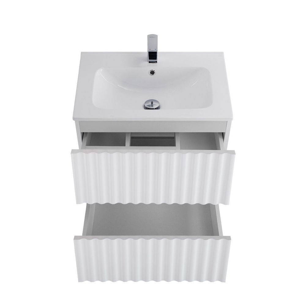 ELEGANT База под раковину подвесная с двумя выкатными ящиками, с LED подсветкой ручек. Белый глянец, 570x469x550 AM-ELEGANT-600-2C-SO-BL-LED-P, артикул AM-ELEGANT-600-2C-SO-BL-LED-P