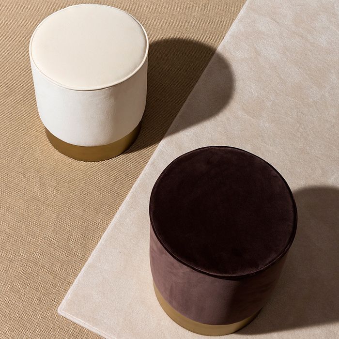 OASIS OTTO Пуф ø 400 h420 мм., цвет бархат T116C, цоколь h100 мм., цвет Lilla Lucido G152