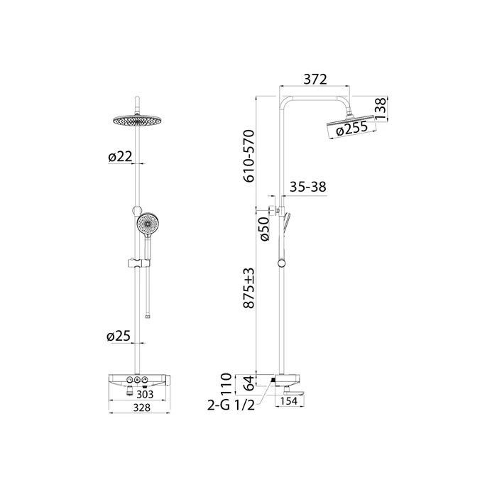 Душевая система IDDIS Shelfy (SHESBBTi06), артикул SHESBBTi06