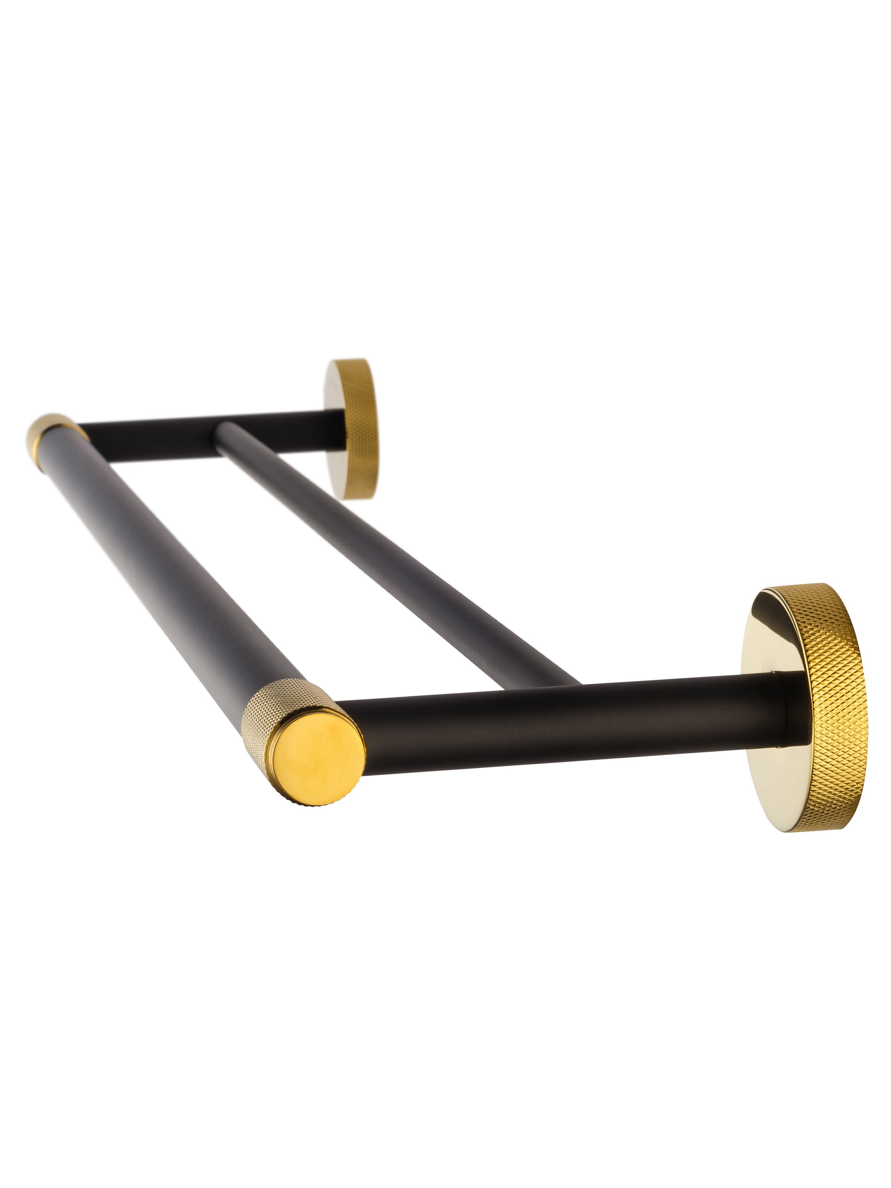 Полотенцедержатель двойной WONZON & WOGHAND MAJESTIC, Черный/Золото (WW-9211)