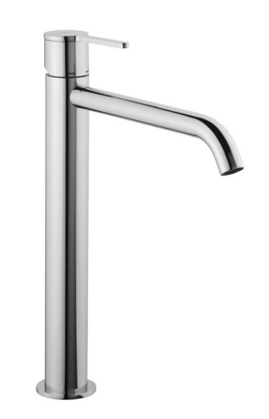 Emmevi Filobrass, высокий однорычажный (со стержнем) смеситель для раковины с донным клапаном click-clack, цвет черный матовый