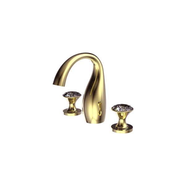 Смеситель для раковины на 3 отверстия Bravat Swan F24287G-ENG, золото