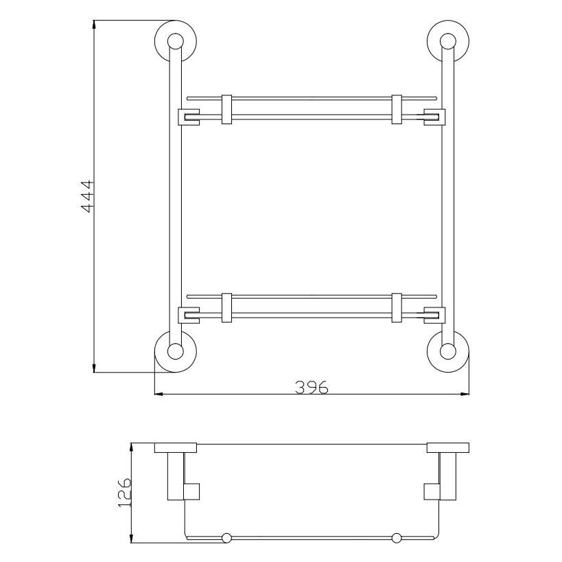 Полка стеклянная Rav Slezak COLORADO COA0802, хром