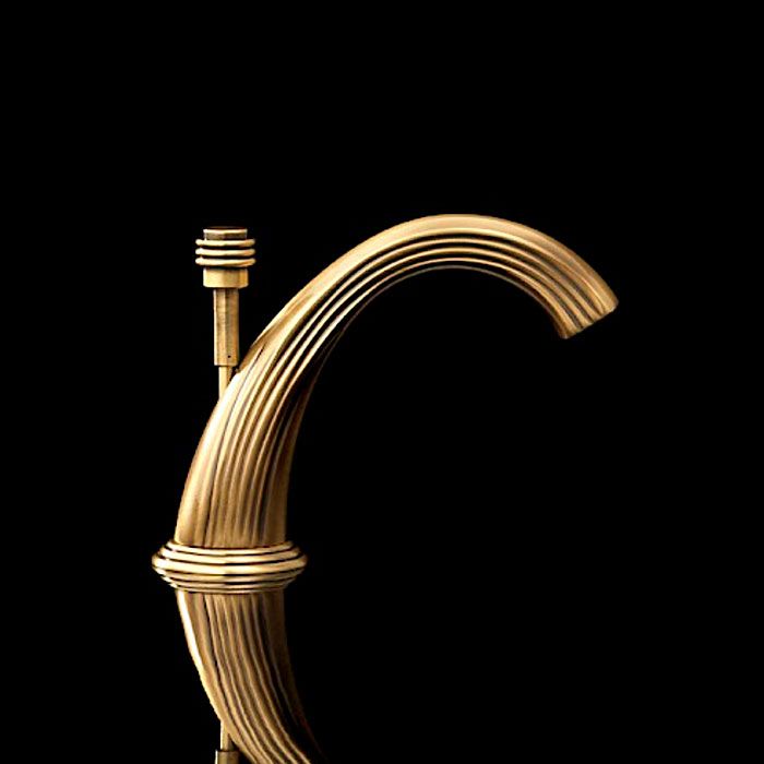 Devon&Devon Excelsior Royal Смеситель для раковины на 3 отверстия, донный клапан. Цвет: античная латунь., артикул EXC-RY100OTS