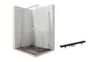 Душевой уголок Ambassador Abner 10011104L-PR1, прямоугольный, линейный трап, 120х90