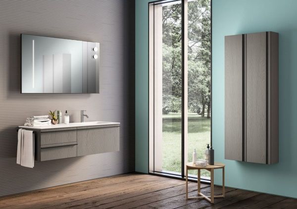 Комплект мебели IBC Niky, 1200 мм правый, цвет тик структурный