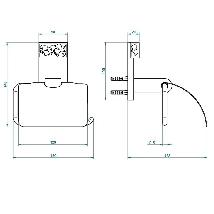 THG GINKGO Держатель туалетной бумаги с крышкой, цвет полированное золото