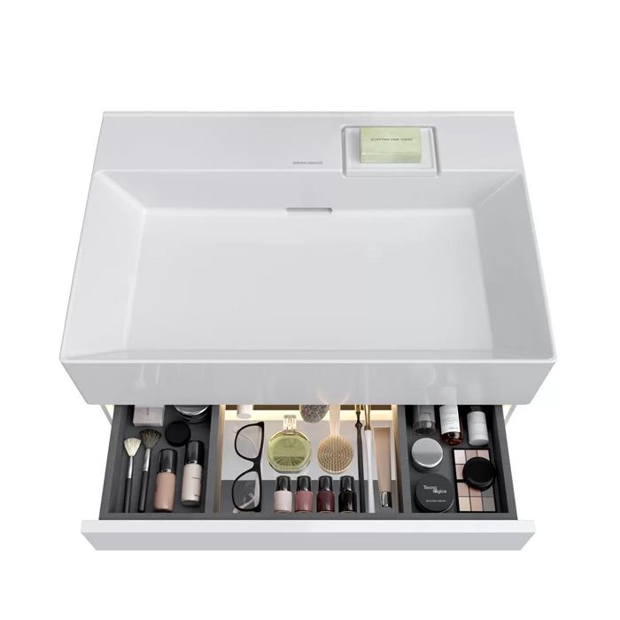 Тумба LOGICA подвесная 2 ящика 70 см, белоснежный