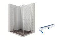 Душевой уголок Ambassador Diamond 12011107L-ST1, прямоугольный, линейный трап, 120х80