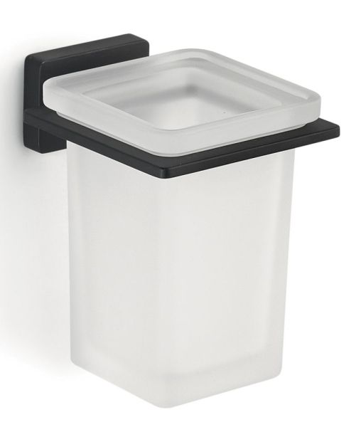 Gedy Atena, настенный стеклянный стакан, цвет черный матовый