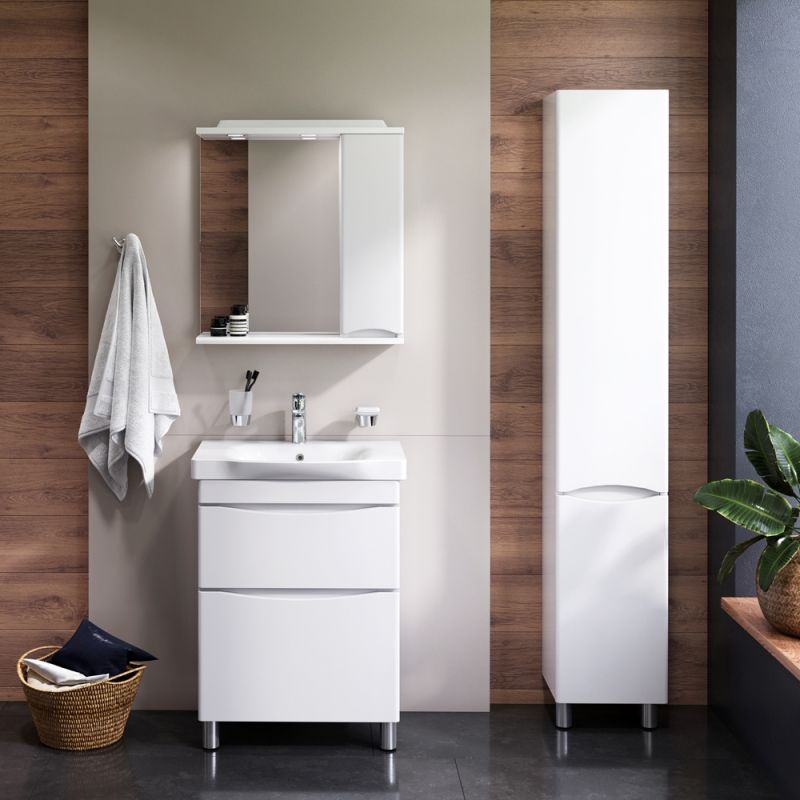 Комплект мебели для ванной AM.PM Like 65 BK80GB Белый со смесителем для раковины и аксессуарами Комплект мебели для ванной AM.PM Like 65 BK80GB Белый со смесителем для раковины и аксессуарами