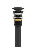 Донный клапан для раковины с переливом 1 1/4 WONZON & WOGHAND, Черный матовый (WW-88SS03-MB)