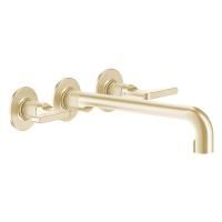 GESSI INCISO Встраиваемый смеситель для раковины на 3 отверстия с изливом 255-235мм (внешние части), цвет: золото