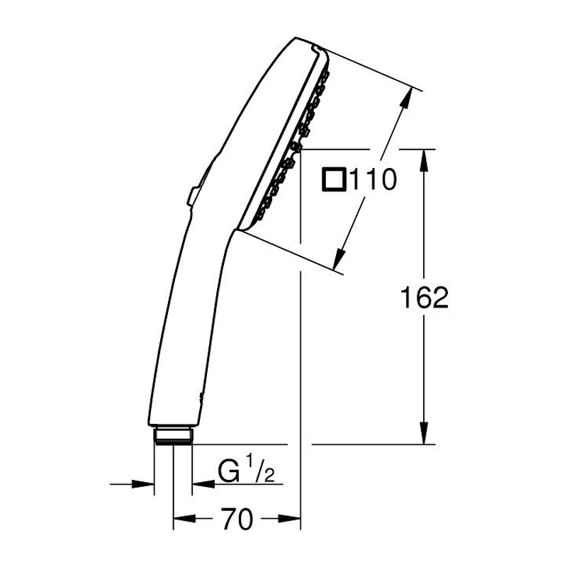 Ручной душ GROHE TEMPESTA CUBE 27571003 (хром, пластик, квадратный), шт Ручной душ GROHE TEMPESTA CUBE 27571003 (хром, пластик, квадратный), шт