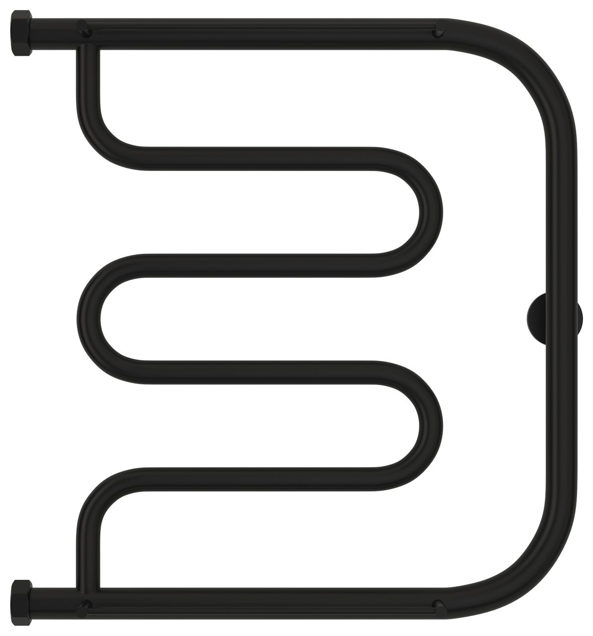 Полотенцесушитель водяной "Лира+" 2П 500х500 Н. Г. 1" (Матовый Чёрный)