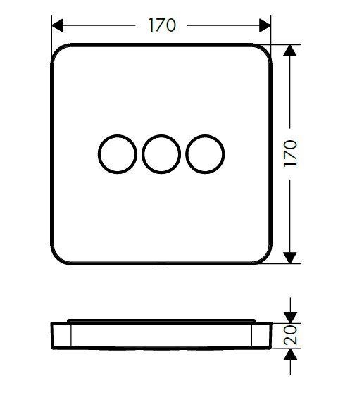 AX ShowerSelect Встраиваемый модуль с 3 запорными клапанами (внешняя часть), цвет: хром AX ShowerSelect Встраиваемый модуль с 3 запорными клапанами (внешняя часть), цвет: хром