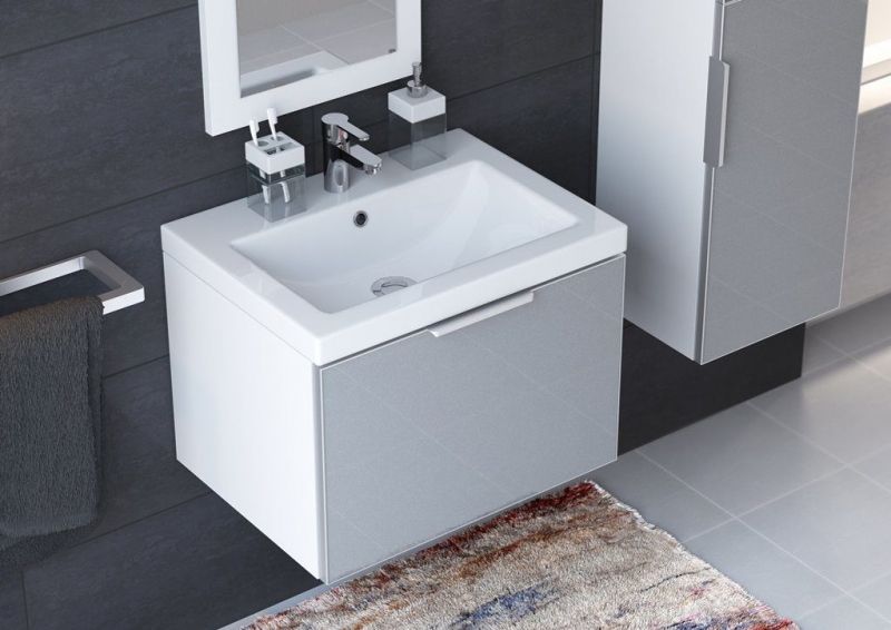 Тумба под раковину Cersanit Stillo 60 подвесная Белая P-SZ-STL-CM/COL/AM/ZU60, артикул P-SZ-STL-CM/COL/AM/ZU60