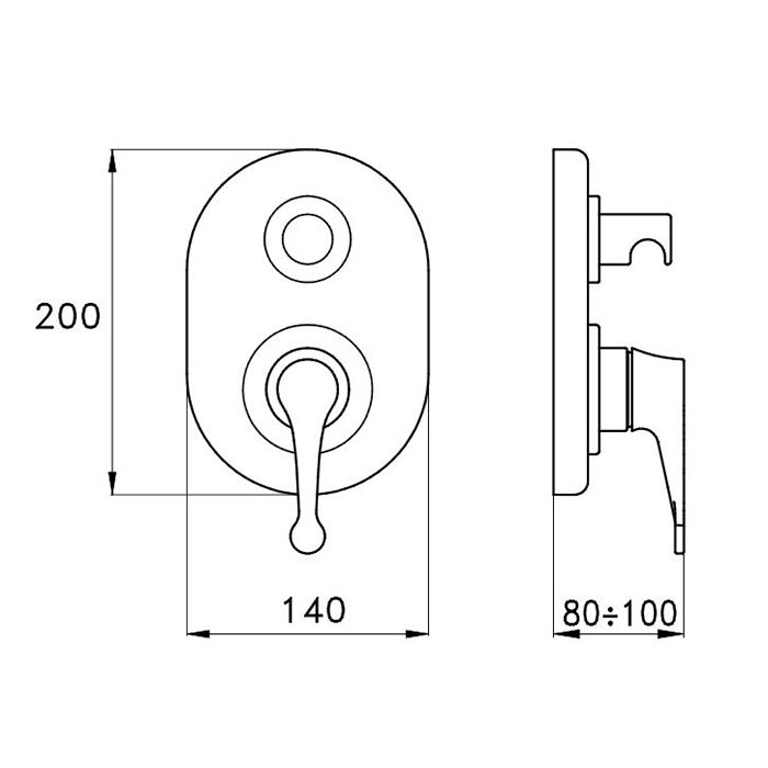 Stella Timeaster Внешняя часть встраиваемого смесителя для ванны/душа 3254MC PV с авт.переключателем, цвет: хром