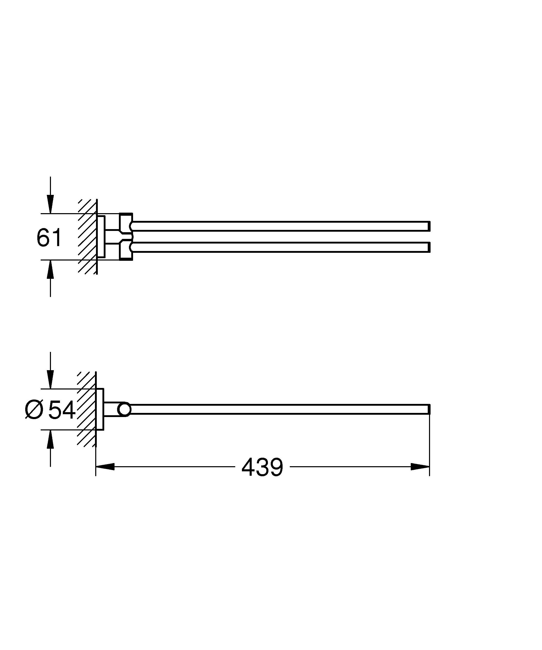 Двойной держатель для полотенца GROHE Essentials, тёплый закат матовый (40371DL1) Двойной держатель для полотенца GROHE Essentials, тёплый закат матовый (40371DL1)
