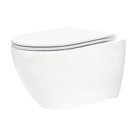 Унитаз, TECE, TeceSpring R, безободковый (с открытым смывным краем), тип установки-подвесной, ширина, мм-360, глубина, мм-530, высота, мм-350, форма чаши-овальная, выпуск-горизонтальный, материал-керамика, сиденье-в комплекте, цвет-белый