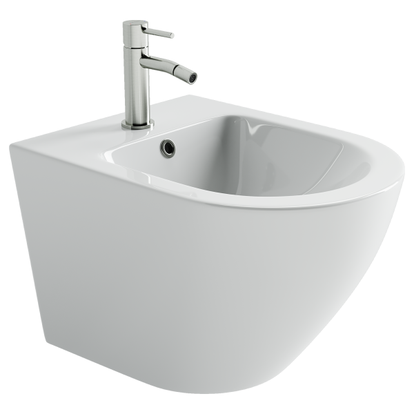 Биде подвесное Ceramicanova Альба (Alba) с крепежом для скрытого монтажа белый CN11006