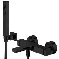 Fima Carlo Frattini Zeta Смеситель для ванны, настенный, с ручным душем, цвет: чёрный матовый