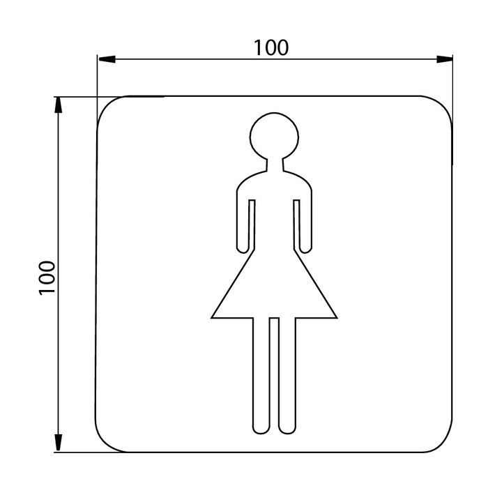 Emco System2 Дверная табличка "женская", цвет хром