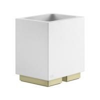 GESSI  INVERSO ACCESSORIES Стакан настольный белый, цвет: Brass Brushed PVD