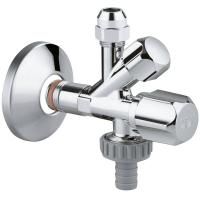 Вентиль угловой GROHE комбинированный 1/2 -3/8 для подключения смесителей, хром (22036000) Вентиль угловой GROHE комбинированный 1/2 -3/8 для подключения смесителей, хром (22036000)