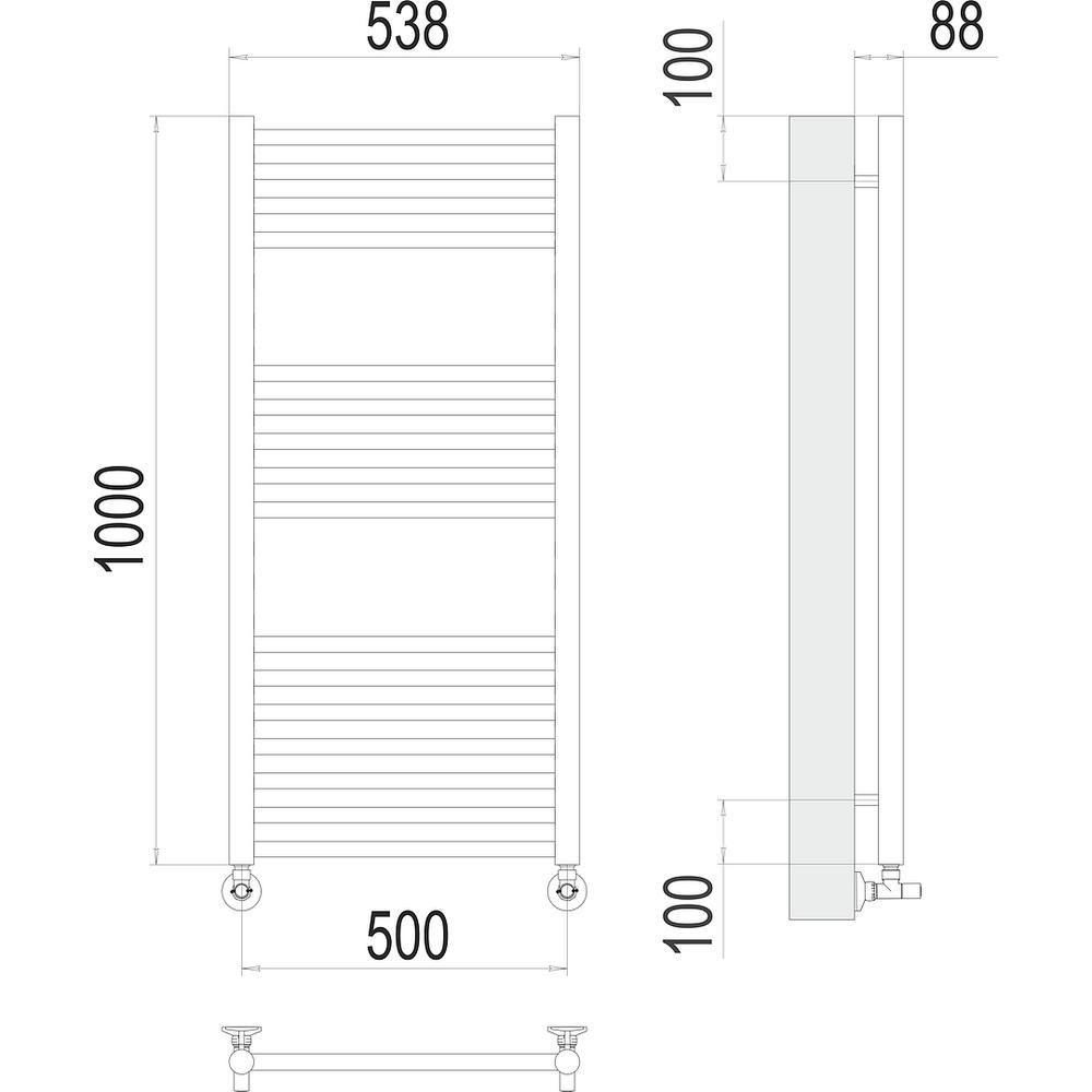 Полотенцесушитель водяной Terminus Альба П16 50х100