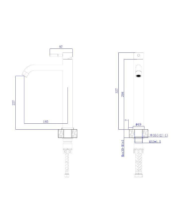 Смеситель для умывальника RUSH Melos высокий черный (SUS1101-12Black), артикул SUS1101-12Black