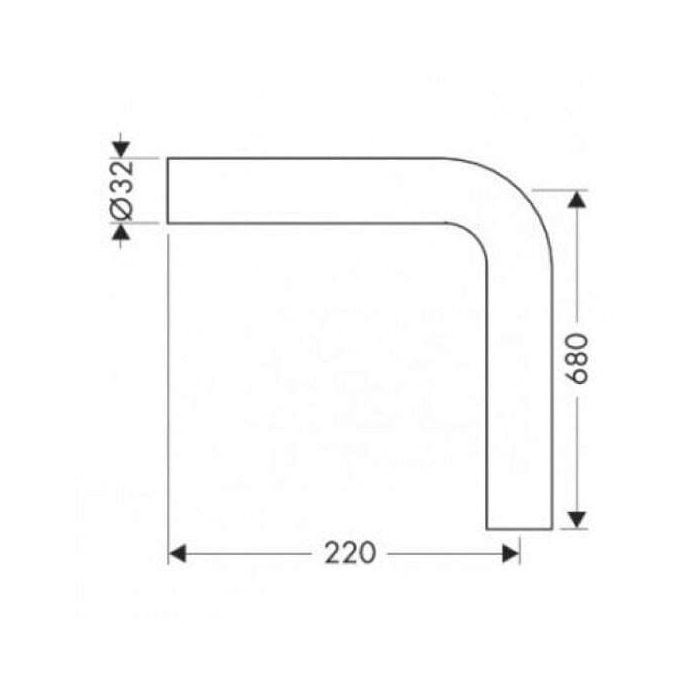 HG Угловой патрубок 90°, цвет: хром HG Угловой патрубок 90°, цвет: хром