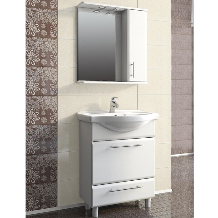 Зеркало со шкафом Vigo Vito 65 R с подсветкой Белое