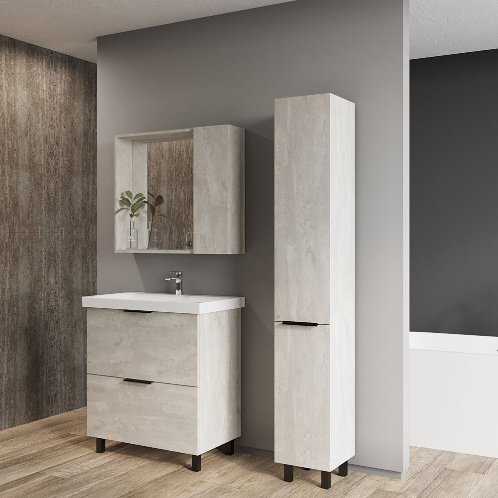 Тумба VIANT "Берлин" 2 ящика цемент 444х570х820 под раковину .S-UM-MOD60/1 (MODUO 60) (VBER60MDC-T2Y), артикул VBER60MDC-T2Y