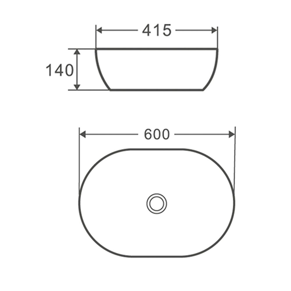 Раковина чаша Terminus Прато 03RN60x41x14W, белый, артикул 03RN60x41x14W