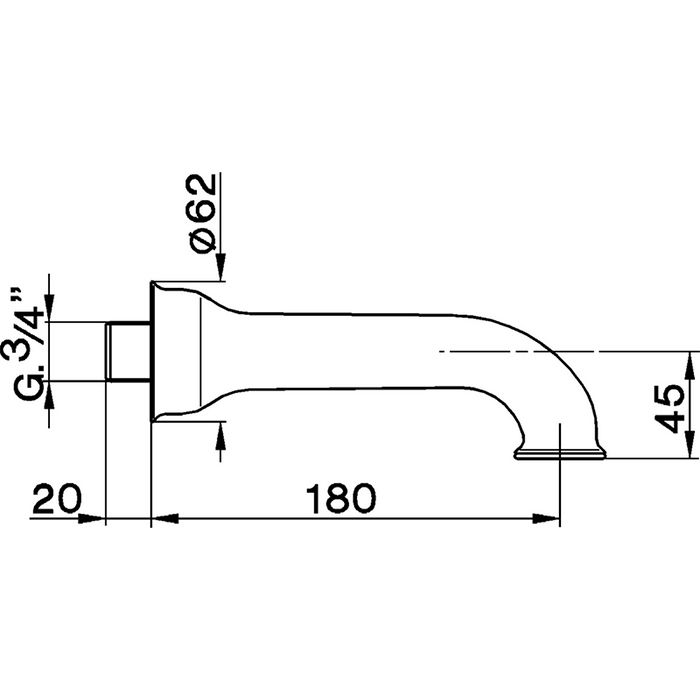 CISAL Arcana Настенный излив 180мм, цвет золото