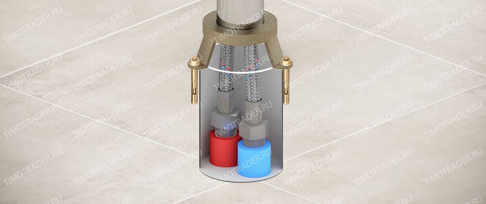 Смеситель напольный для ванны с душем Timo Selene 2200/03Y-CR черный, артикул 2200/03Y-CR