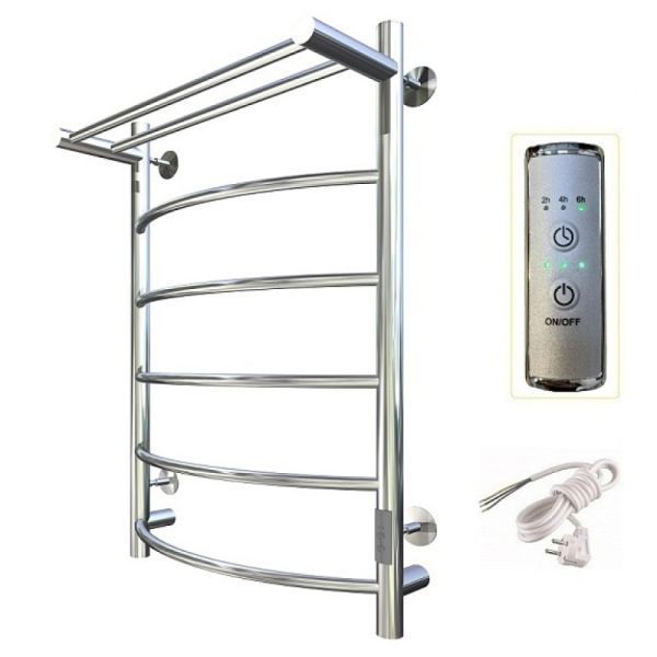 Полотенцесушитель электрический с полочкой (лесенка) Тругор Пэк сп 5 П 80х50 см