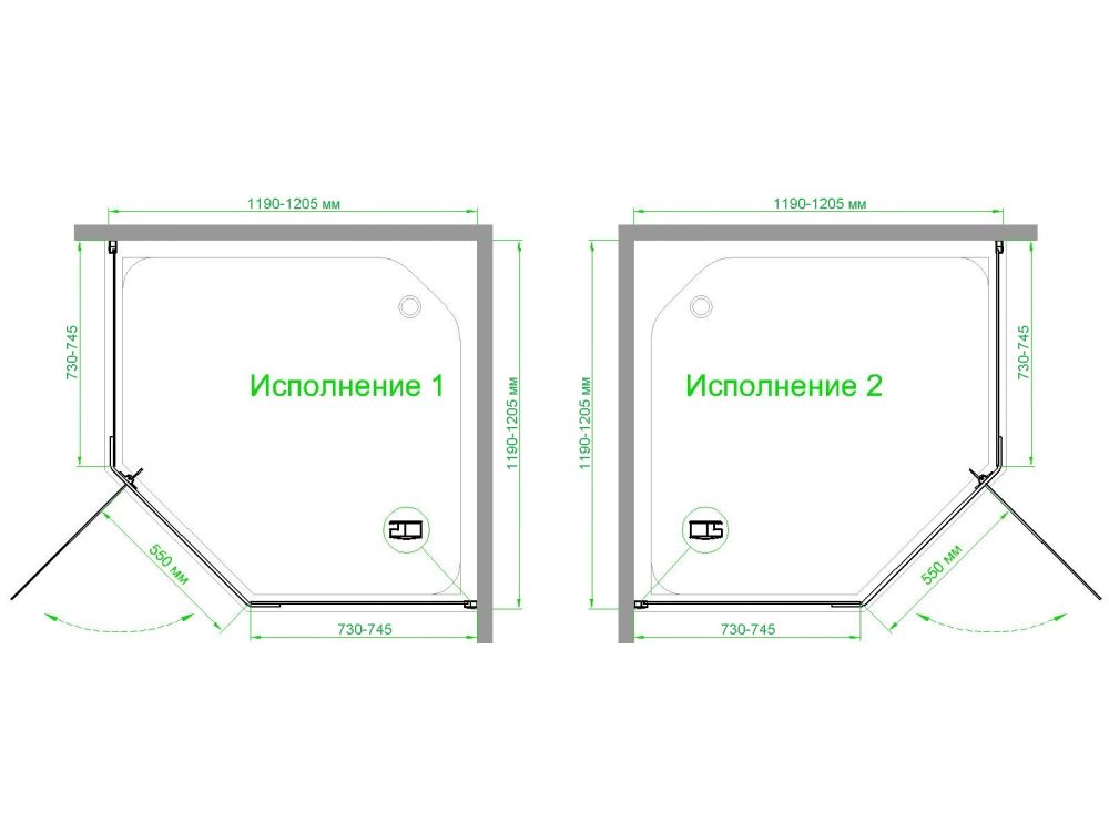 Душевой уголок Royal Bath RB 120TR-C 120х120х200 (матовое), артикул RB120TR-C