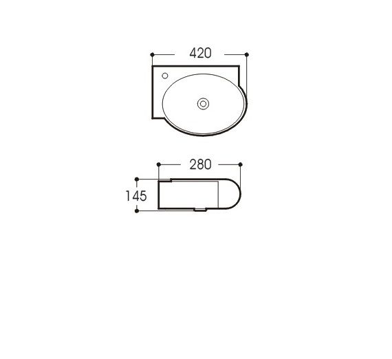 Раковина подвесная угловая AQUATEK AQ5303-00 420*280*145 мм , смеситель слева Раковина подвесная угловая AQUATEK AQ5303-00 420*280*145 мм , смеситель слева