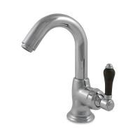 Nicolazzi Forest Смеситель для раковины однорычажный, с донным клапаном, ручки дерево, цвет: хром