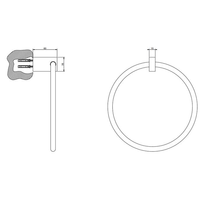 Gessi Rettangolo Полотенцедержатель &quot;кольцо&quot;, цвет: Gold CCP