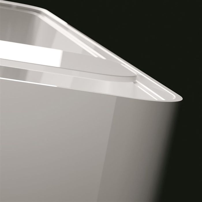 GRUPPO TREESSE Cross Ванна отдельностоящая 1600х730х600 мм., с сливом-переливом и сифоном, SOLID SURFACE, цвет белый глянцевый