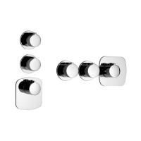 Gessi Tondo Встраиваемый термостат для душа, с 2мя независимыми выходами, верт/гориз установка, (внешние части), цвет: хром