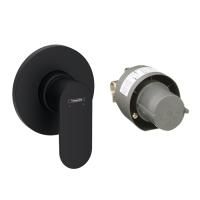 Смеситель для душа, Hansgrohe, Rebris S, тип открывания воды-однорычажный, тип регулирования воды-керамический картридж, монтаж-настенный встраиваемый, отверстия для монтажа-1, внутренняя часть-в комплекте, цвет-черный матовый Смеситель для душа, Hansgrohe, Rebris S, тип открывания воды-однорычажный, тип регулирования воды-керамический картридж, монтаж-настенный встраиваемый, отверстия для монтажа-1, внутренняя часть-в комплекте, цвет-черный матовый