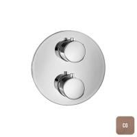 Almar ROUND CORE Внешняя часть термостата на 2 потребителя, Copper Brushed PVD Almar ROUND CORE Внешняя часть термостата на 2 потребителя, Copper Brushed PVD