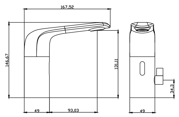 Смеситель для умывальника сенсорный RUSH Tinos (TI3732-11), артикул TI3732-11