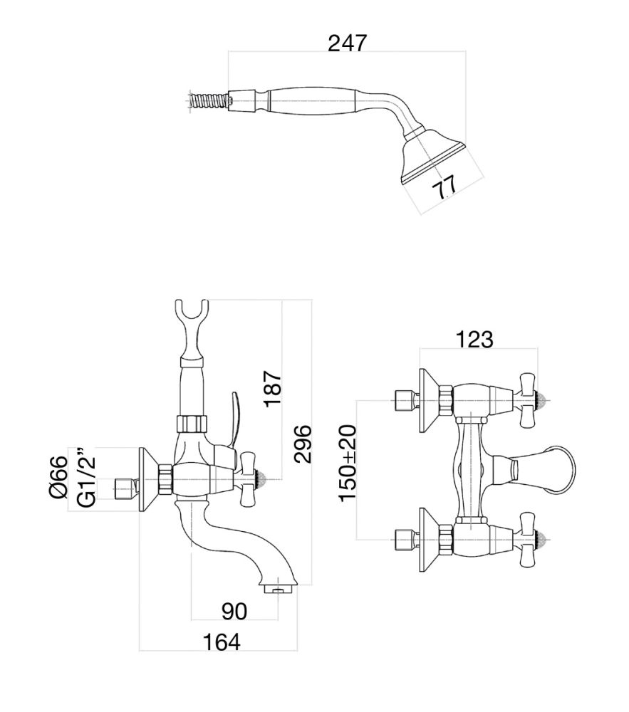Смеситель для ванны Fiore MARGOT SKY (SWAROVSKI®) 01CO0600, хром/золото, артикул 01CO0600